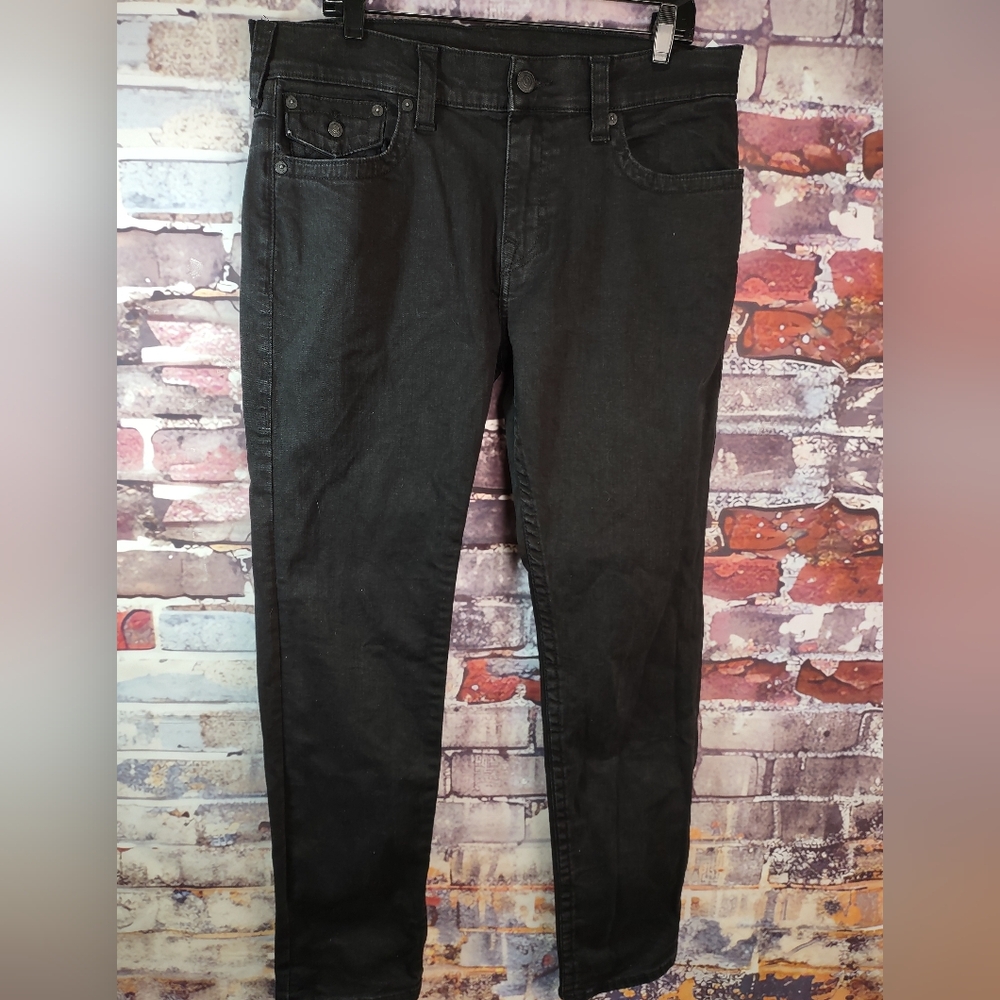 True Religion "Rocco" Relaxed Skinny Flap Pocket Jeans